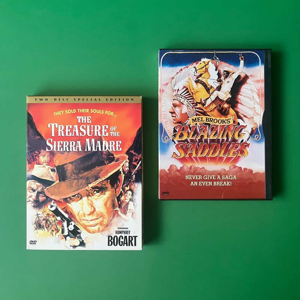 DVD Movie Bundle Blazing Saddles & The Treasure of Sierra Madre Tested western